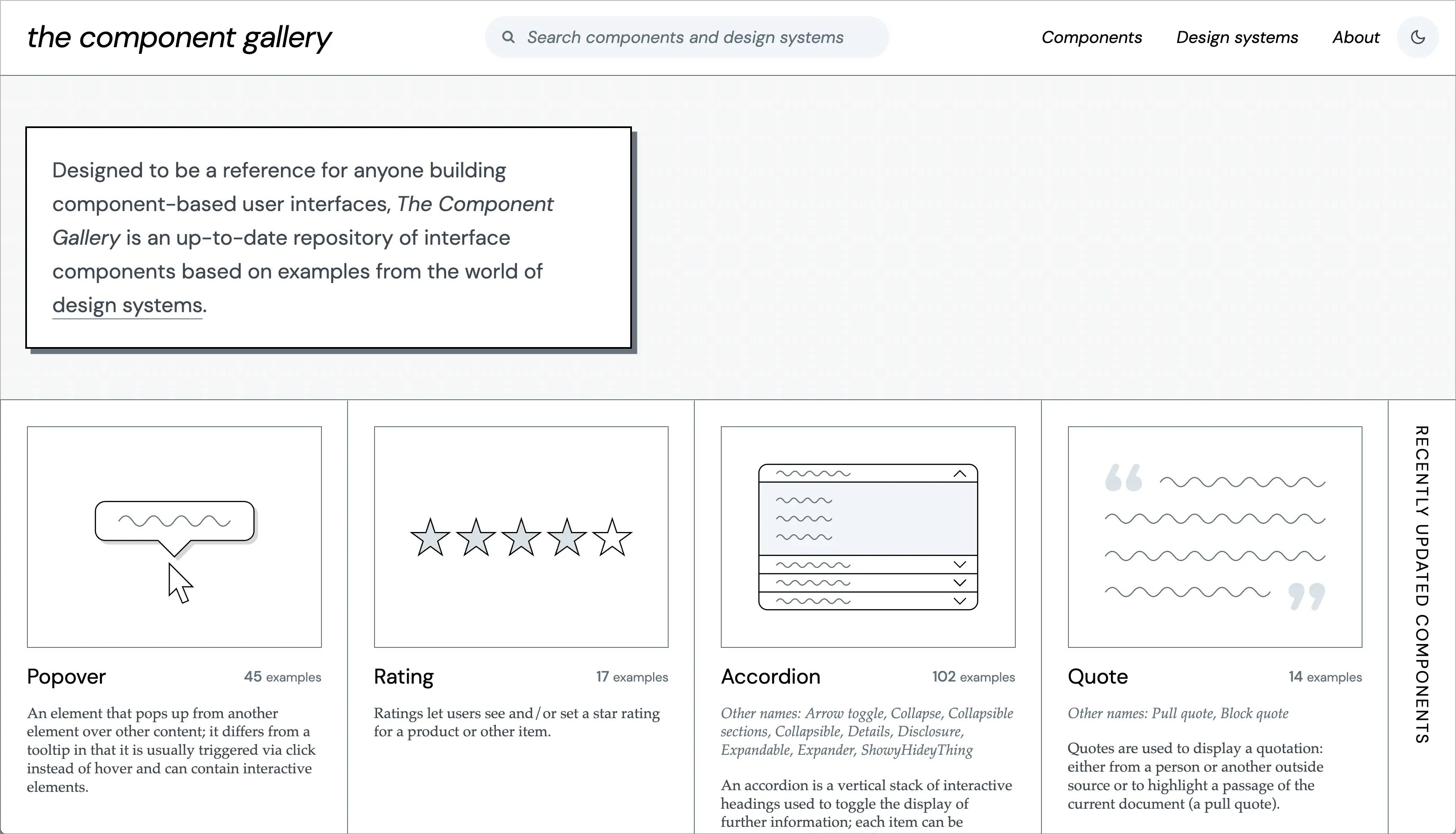 The component gallery