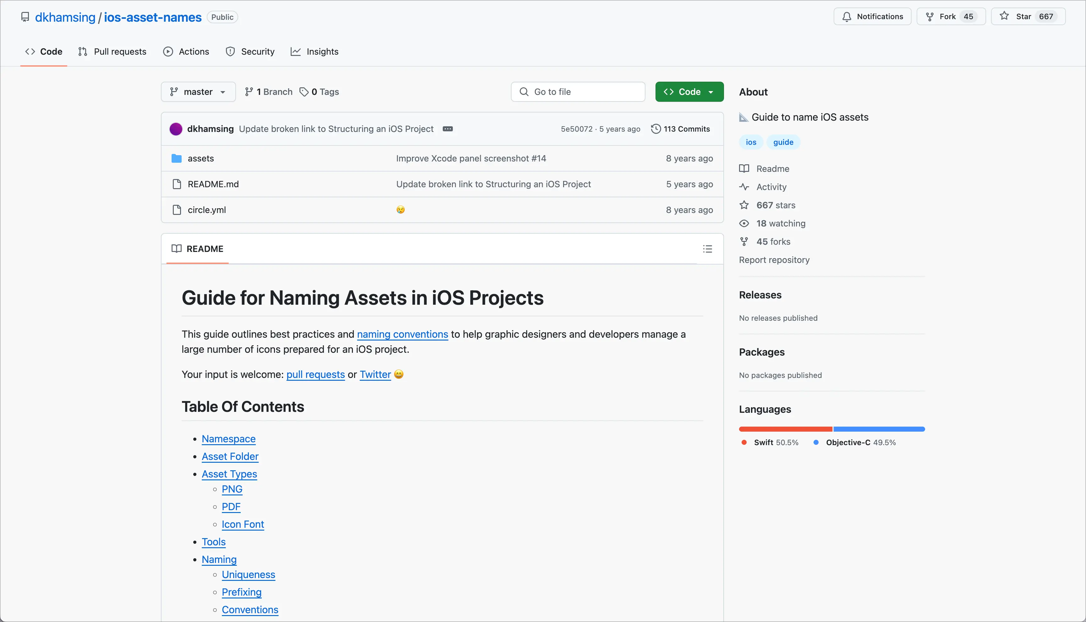 Guide for Naming Assets in iOS Projects