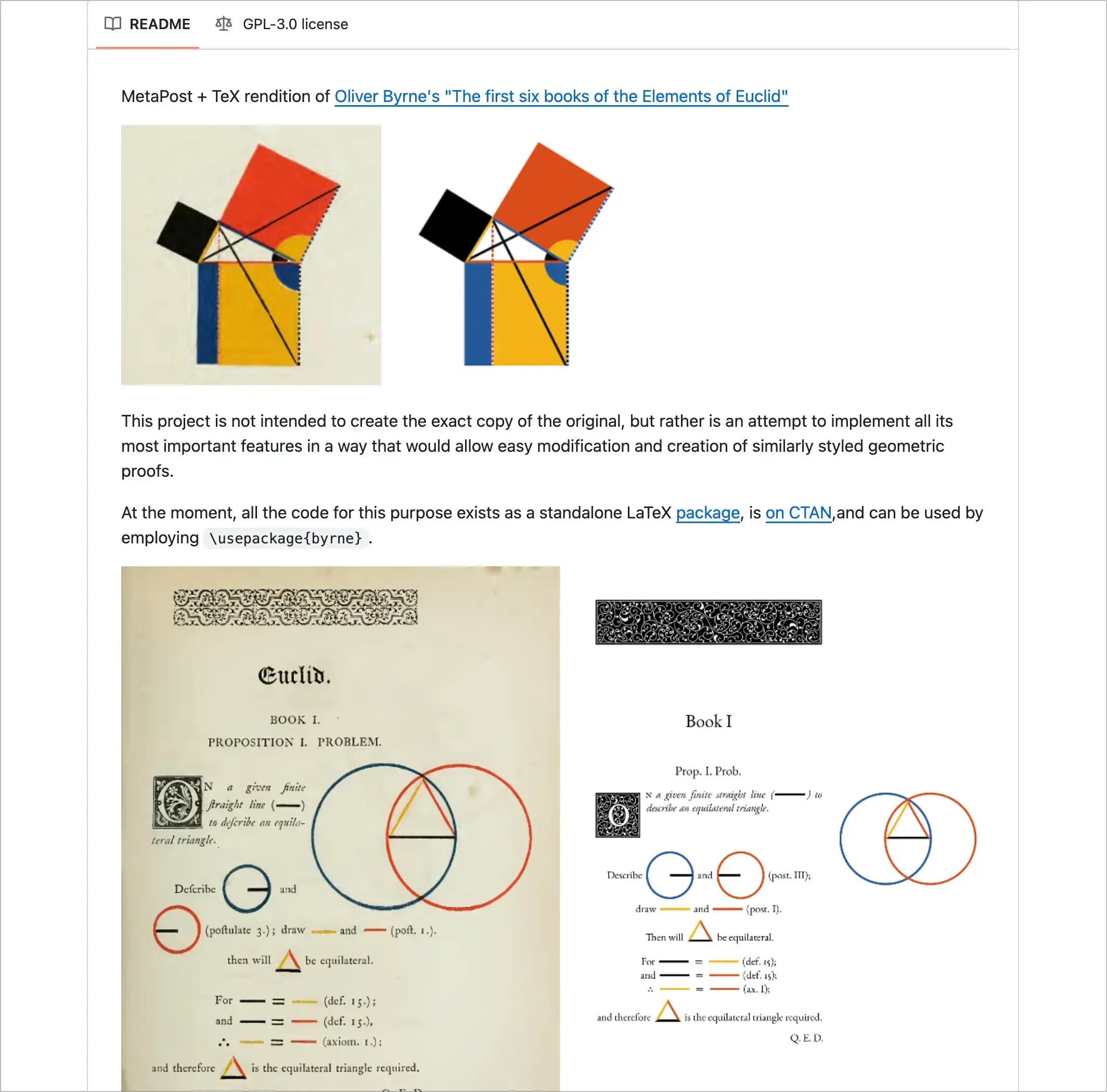 Oliver Byrne's "The first six books of the Elements of Euclid”