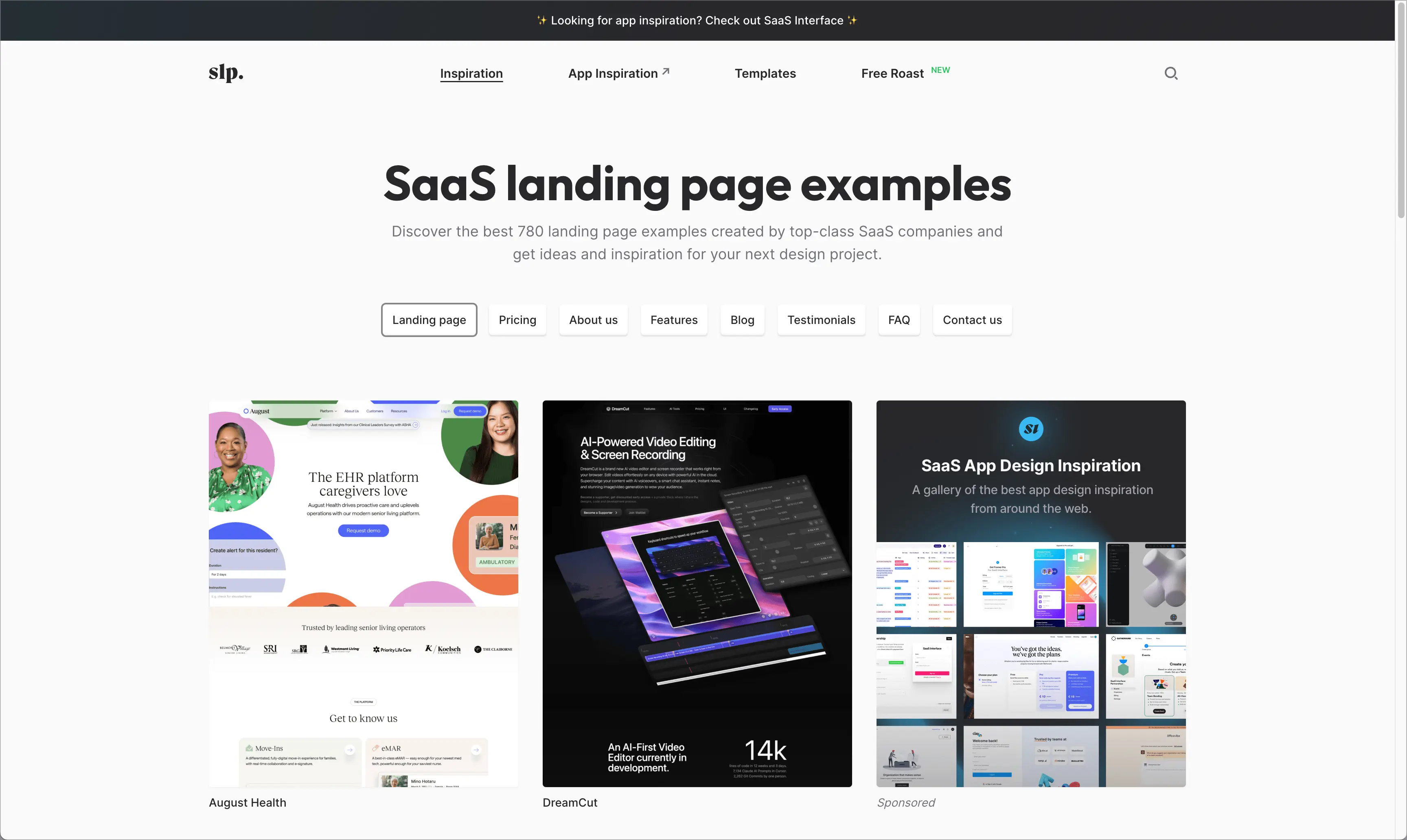 SaaS landing page examples