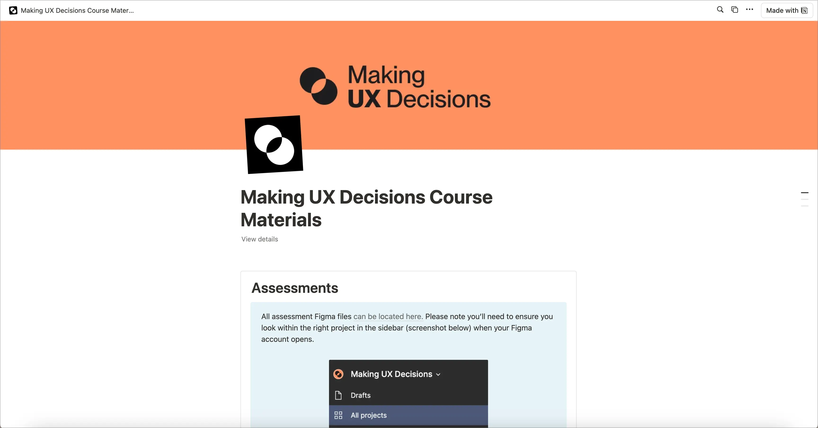 Making UX Decisions Course Materials
