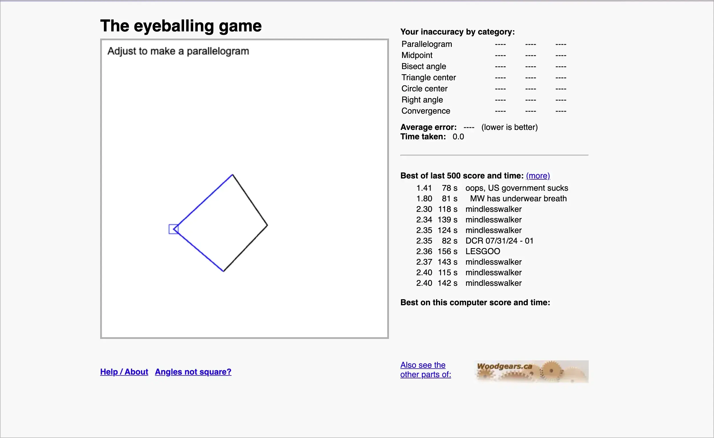 The eyeballing game