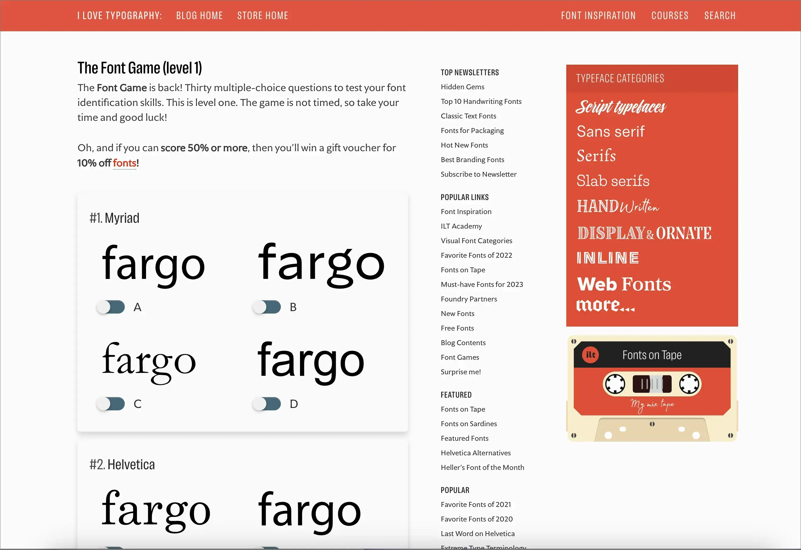 The Font Game